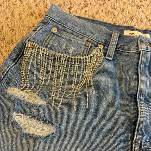 Madewell Rhinestone Jean Shorts - Picture 2 of 7